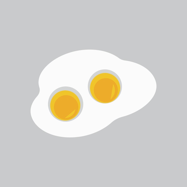 Fried egg for breakfast vector object isolated