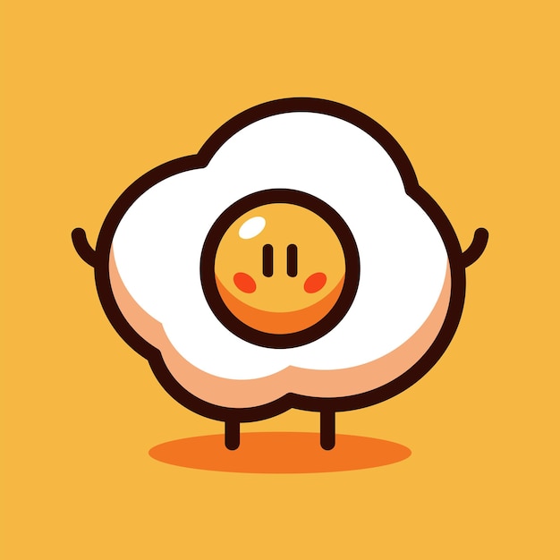 Fried egg cartoon vector illustration