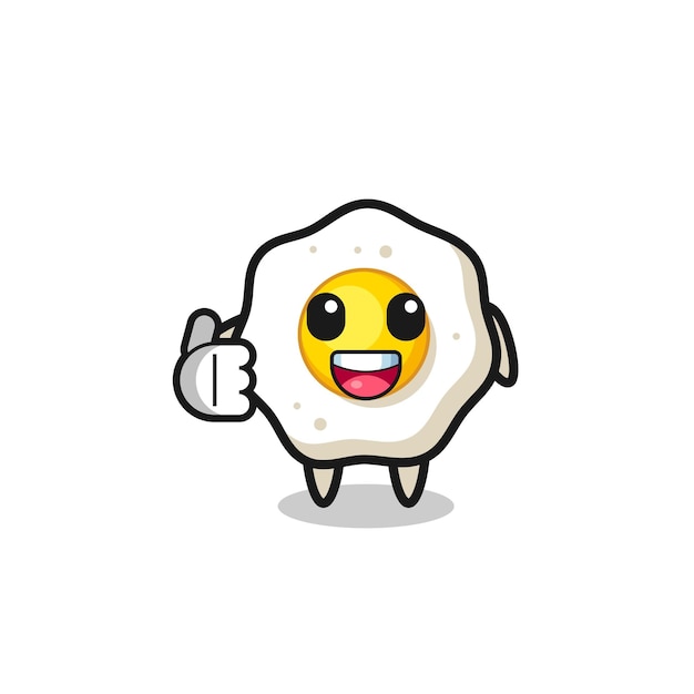 Fried egg mascot doing thumbs up gesture