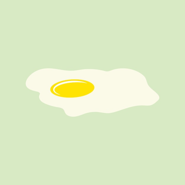 Fried egg vector icon Broken egg with all the yolks for breakfast