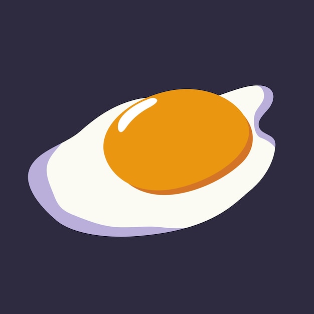 Fried egg on a white background Vector illustration