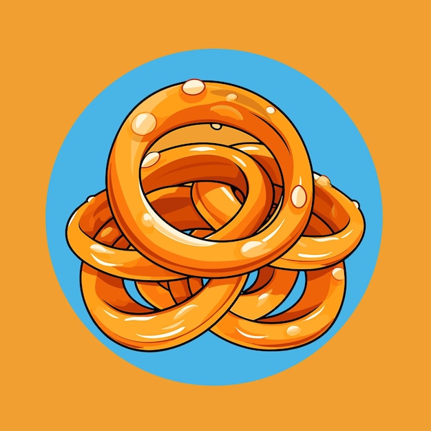 Fried onion rings vector illustration