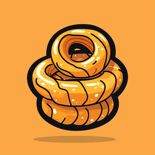 Fried onion rings vector illustration