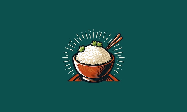 fried rice vector illustration logo design