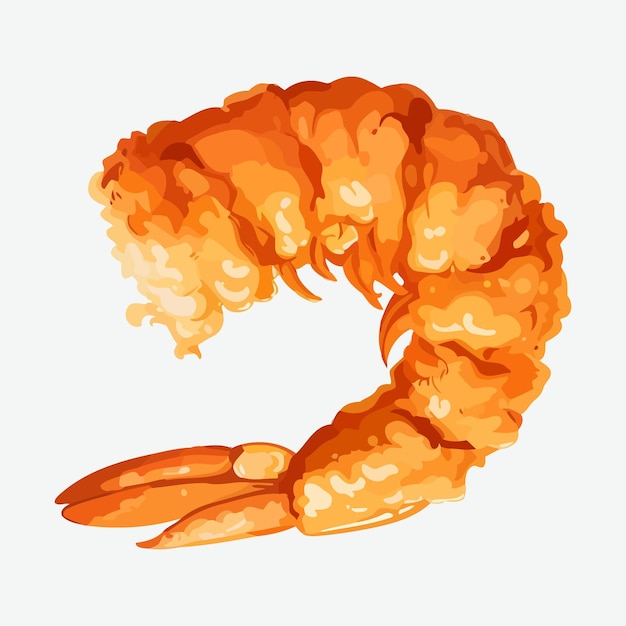 Vector fried shrimp food vector illustration