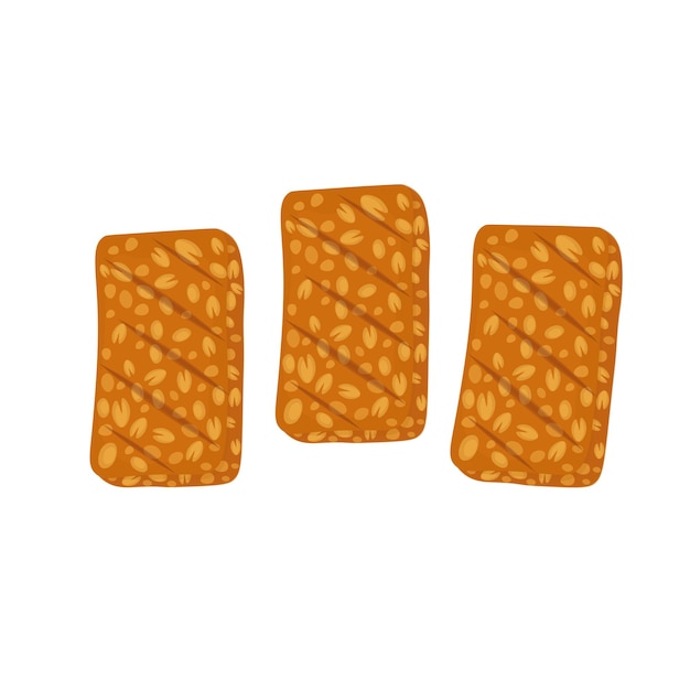 Fried Tempeh Or Tempeh Garit Vector Illustration Logo