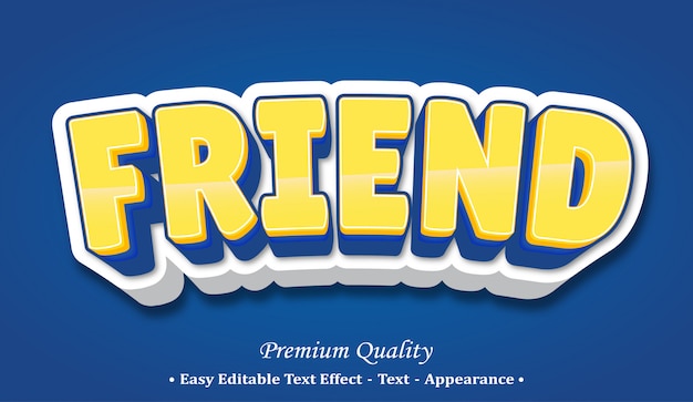 Friend 3d font style effect