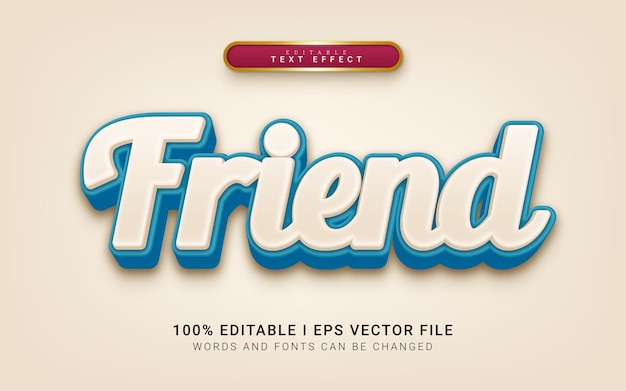 Friend cartoon 3d style text effect