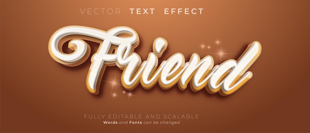 Friend comic style effect Editable 3d style text tittle