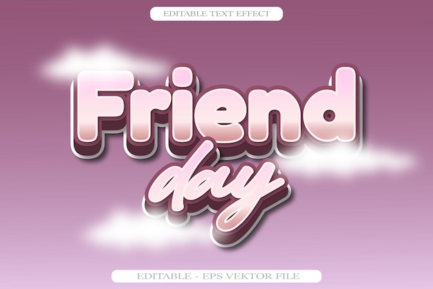 Friend Day Editable Text Effect 3D Gradient Style Design