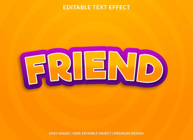 friend text effect template premium style