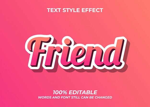 Friend text style effect design