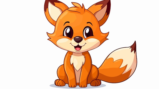 Vector friendly cartoon fox sticker vector illustration