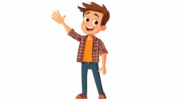 Vector friendly cartoon waving man vector illustration