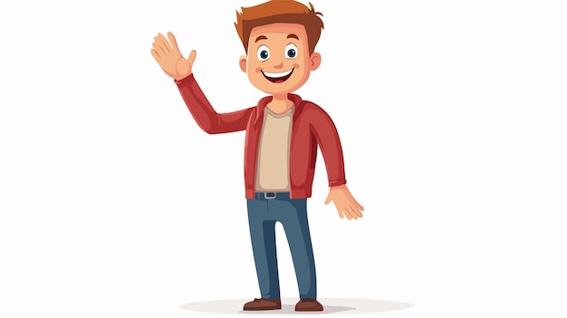 Vector friendly cartoon waving man vector illustration