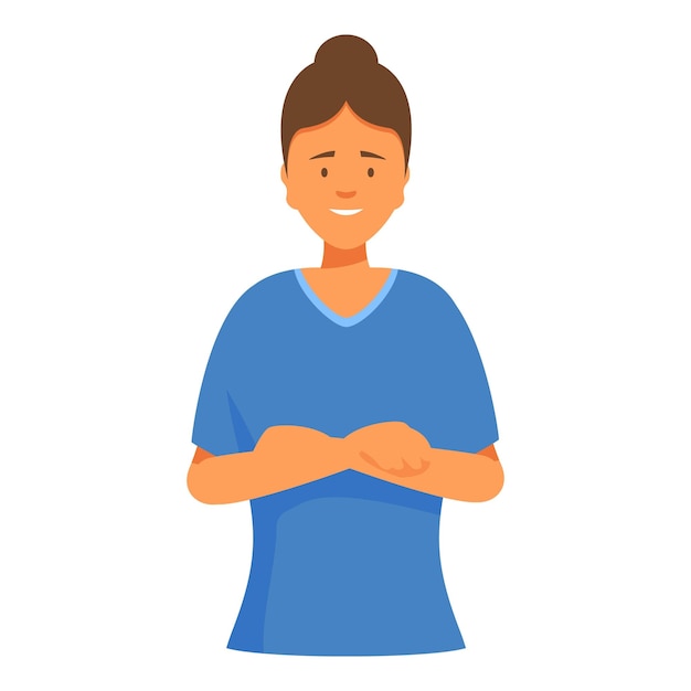 Vector friendly female doctor smiling with folded arms