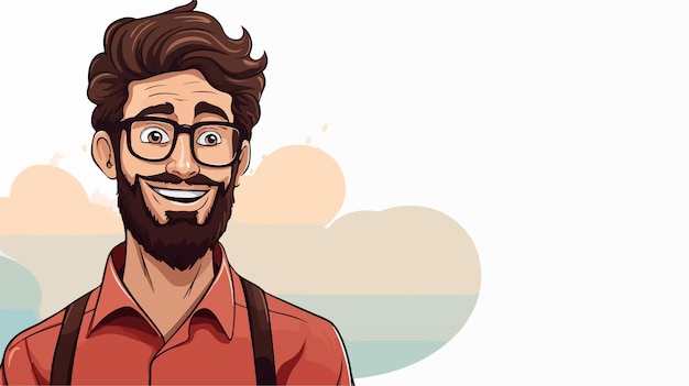 Vector friendly man with speech bubble cartoon vector illustration