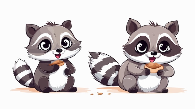 Friendly Raccoon Cartoon Waving Vector Illustration