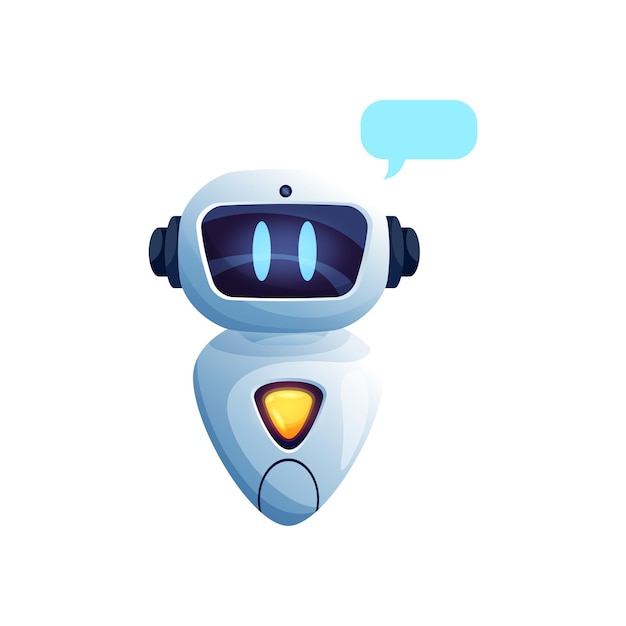 Friendly smiling chatbot isolated ai robot helper