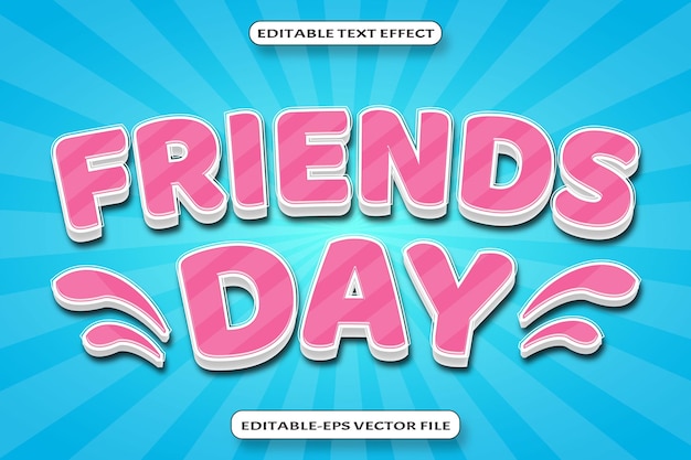 Friends Day Editable Text Effect 3 D Emboss Style Design