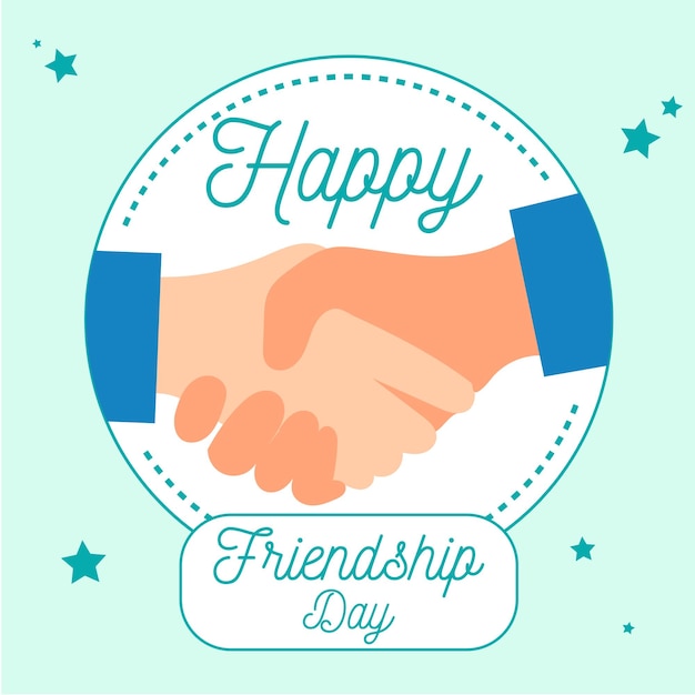 Friends Forever Happy Friendship Day Vector and Illustration Friends Shake Hands