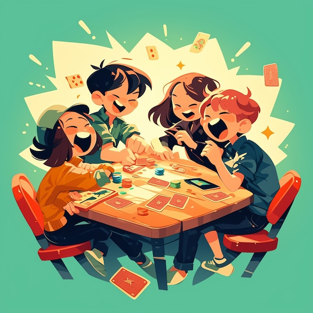 Friends Playing Board Games at Home