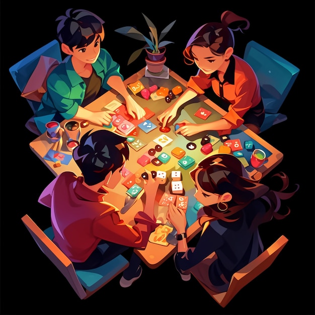 Friends Playing Board Games at Home