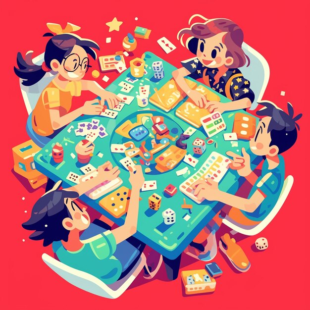 Friends Playing Board Games at Home