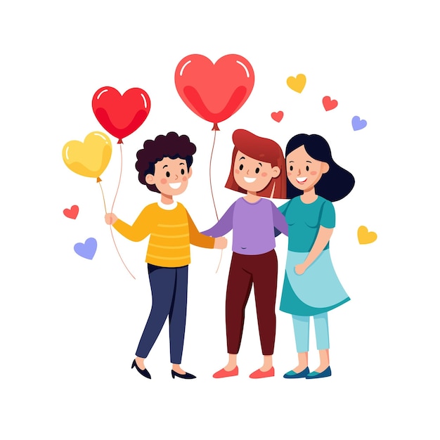 Friends Special Love and Emotional Moment Vector Illustration Concept for Friendship Day