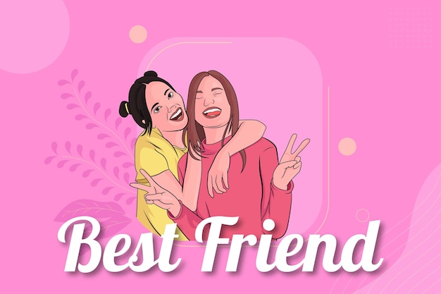 Friendship day 2022 Illustration background Free Download