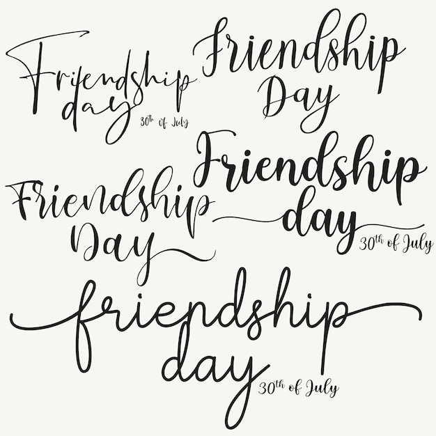 Vector friendship day calligraphy