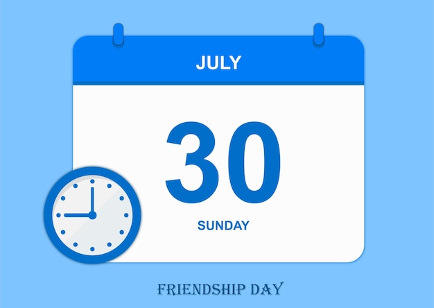 Friendship day ,Day calender