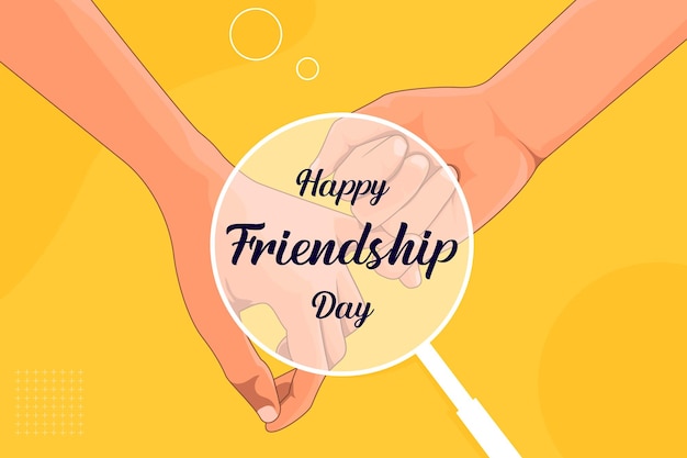 Friendship day flat hands Illustration background Free Download