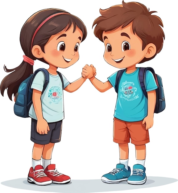 Vector friendship day kid disign clipart