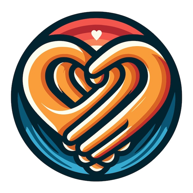 Friendship Day logo icon with intertwined hands forming a heart