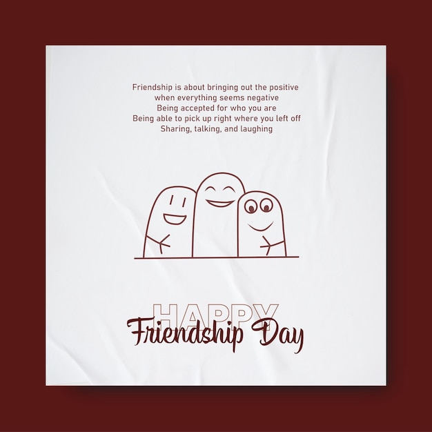 Vector friendship day poster with wishes design template