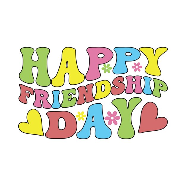 Vector friendship day retro svg designgreeting clipart bestfriend friendship day happy friendship day