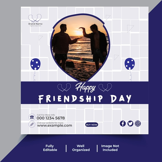 Vector friendship day social media banner