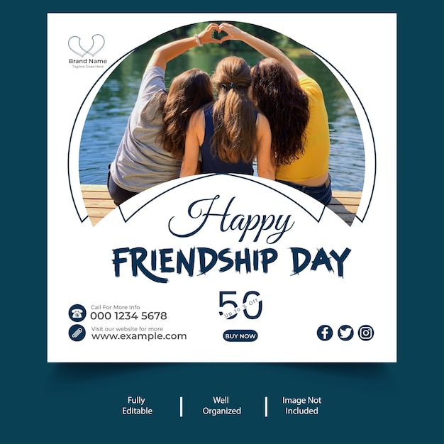 Vector friendship day social media banner