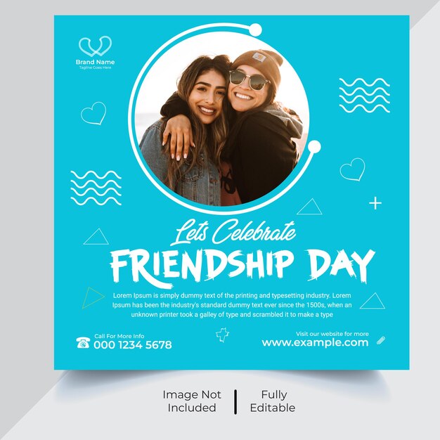 Vector friendship day social media post