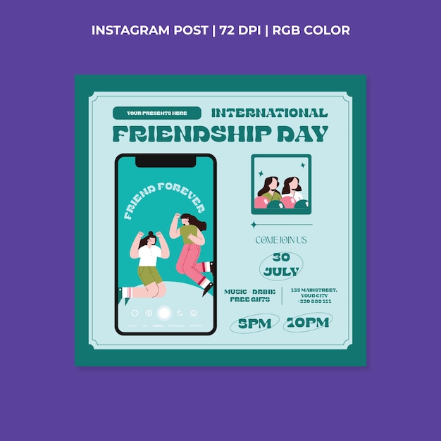 Vector friendship day social media