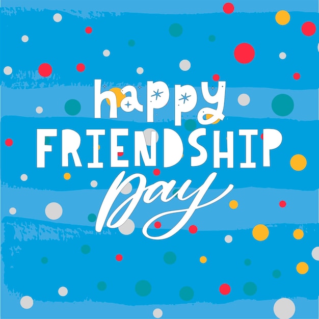 Vector friendship day vector illustration with text and elements for celebrating friendship day 2022