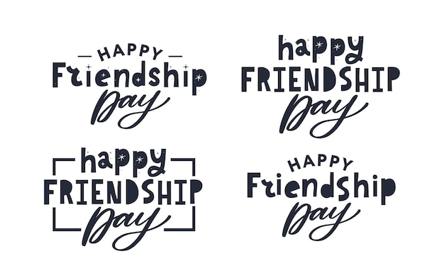 Friendship day vector illustration with text and elements for celebrating friendship day 2022