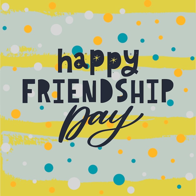 Friendship day vector illustration with text and elements for celebrating friendship day