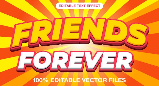 Friendship Forever 3d style editable text effect