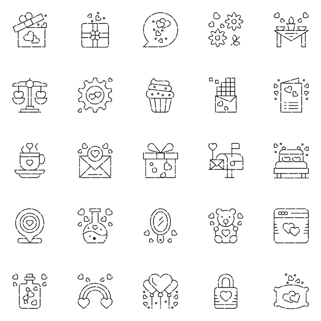 Friendship Icons bundle Vector illustration