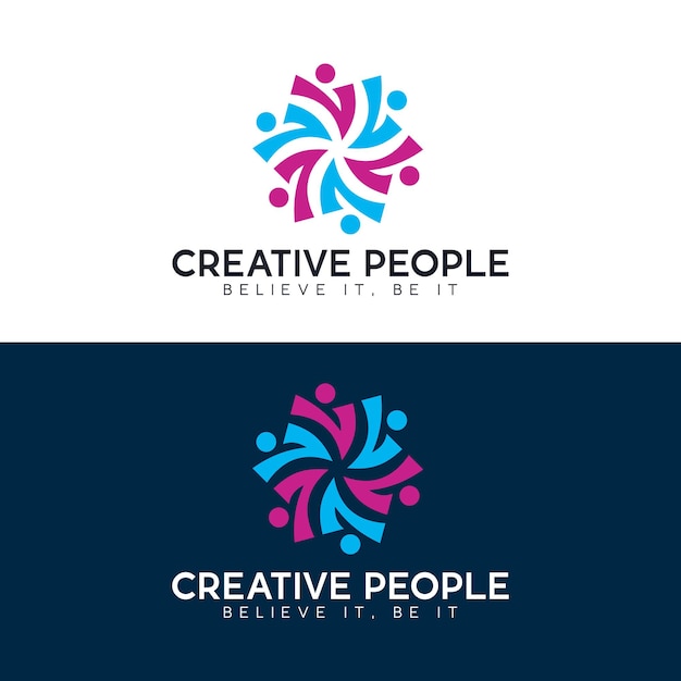 Vector friendship unity people care logo creative people logo teamwork connectivity logo template