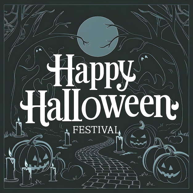 Vector frightful halloween festival visual vector graphic