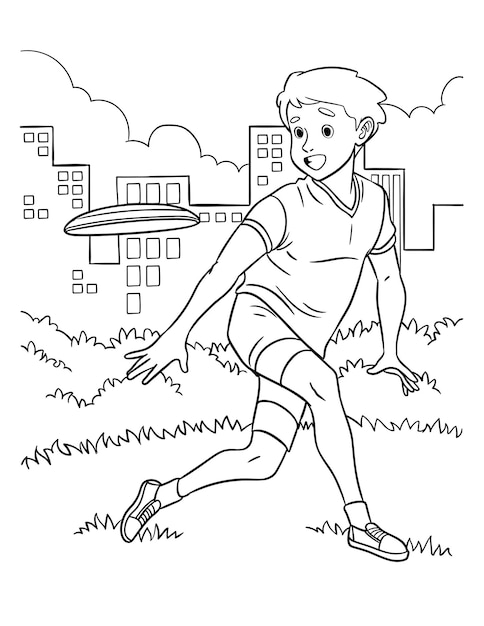 Frisbee Coloring Page for Kids