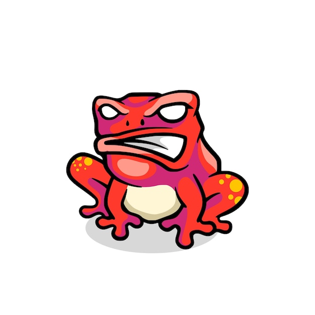 Frog angry mascot cartoon illustration